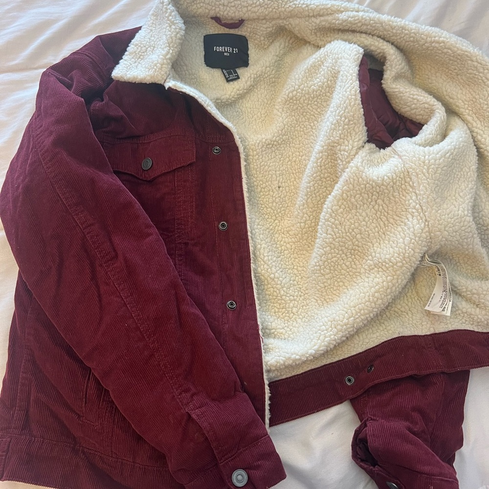 Forever 21 Men's Burgundy Corduroy Jacket